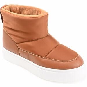 Journee Collection Sethie Platform Cold Weather Puffer booties rust - 8